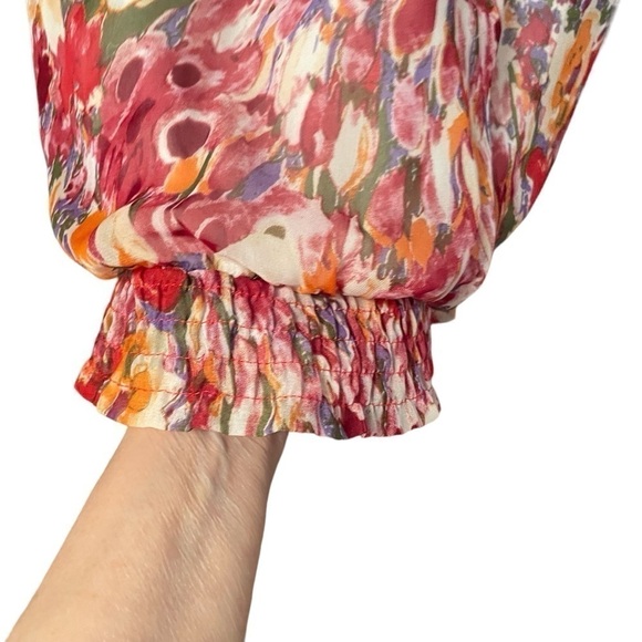 Xara by Georgetown Pullover-Puffy Sleeves-Sheer-Lined-.Size Large - Picture 2 of 9